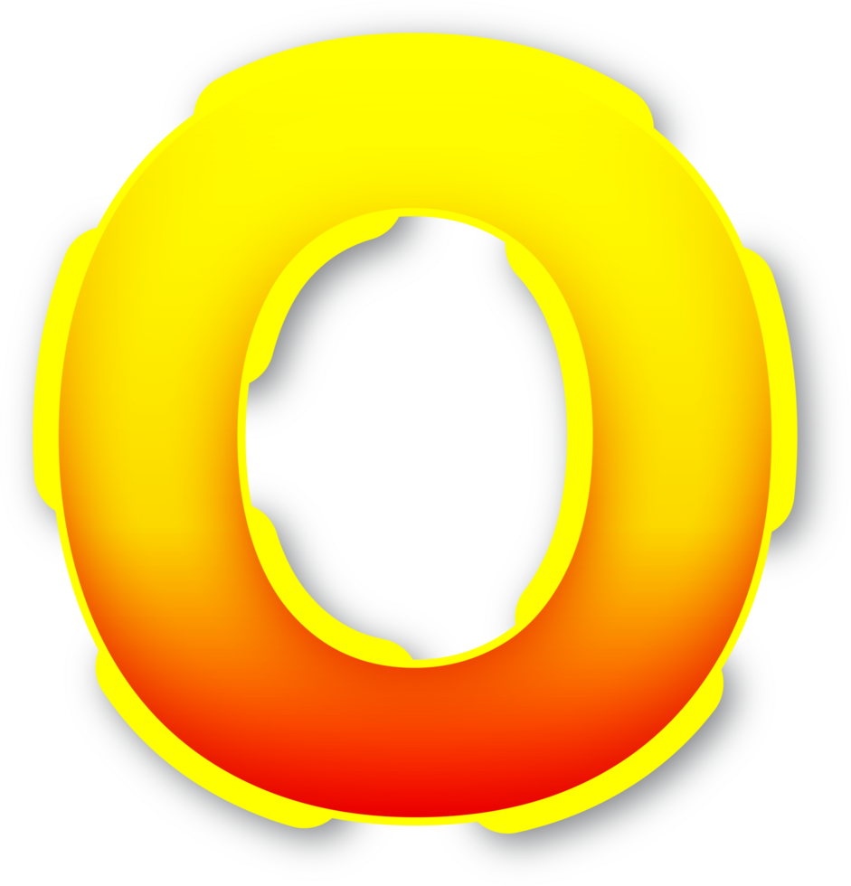 Letter O, Digital Red Yellow Text Effect Alphabet png