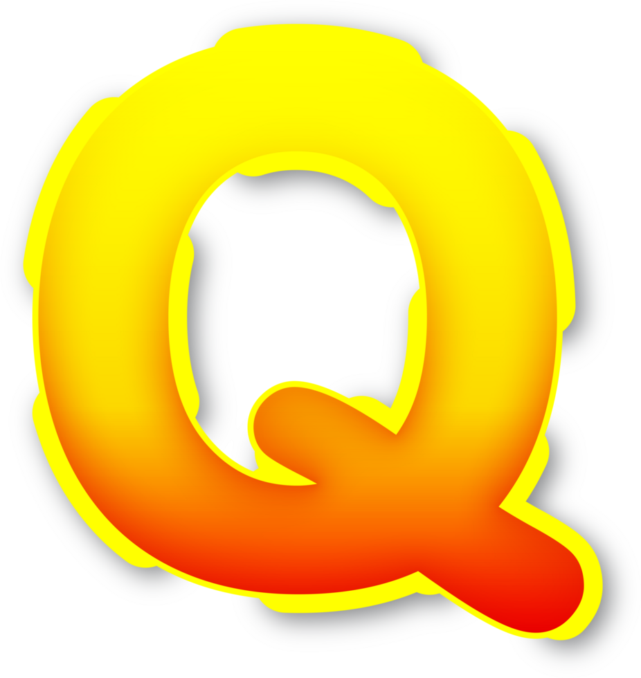 Letter Q, Digital Red Yellow Text Effect Alphabet png