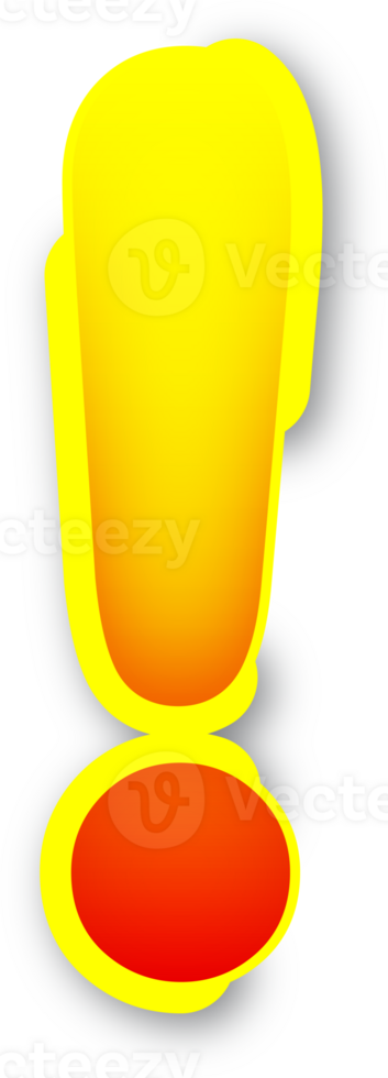 Exclamation mark, Digital Red Yellow Text Effect Alphabet png