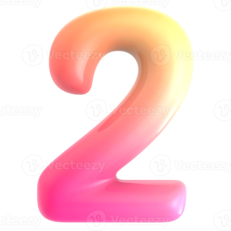 Gradient Number 2 3d rendering png