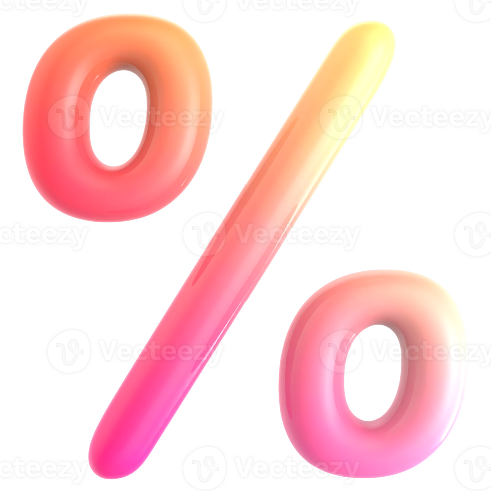 Gradient Percent 3d rendering png