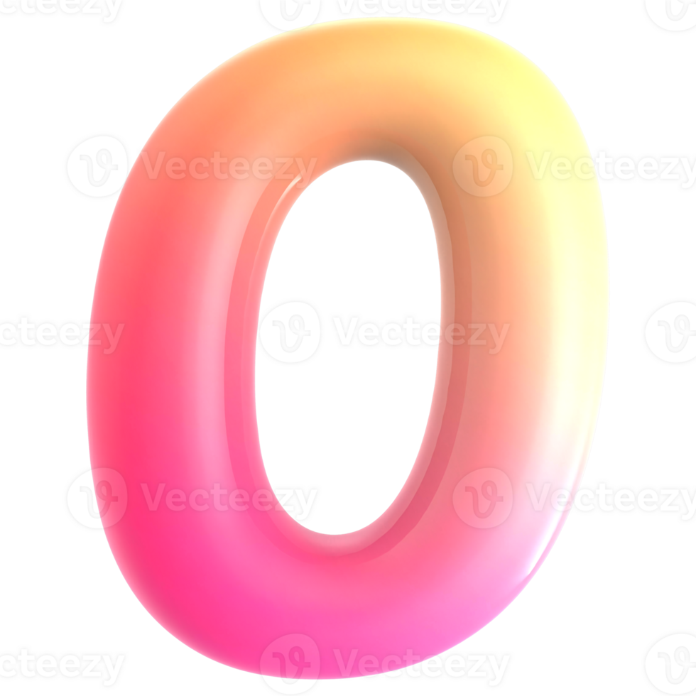 Gradient Number 0 3d rendering png