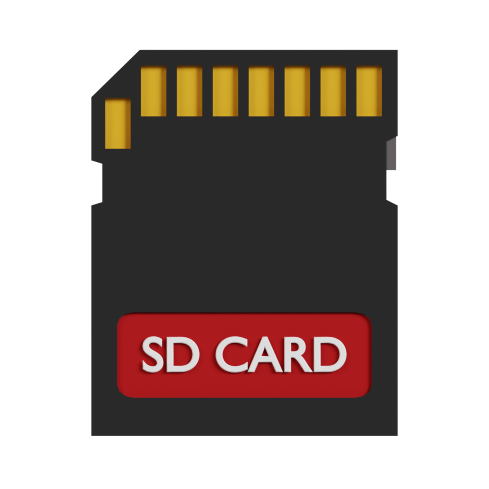 Memory card SD 3d render illustration png