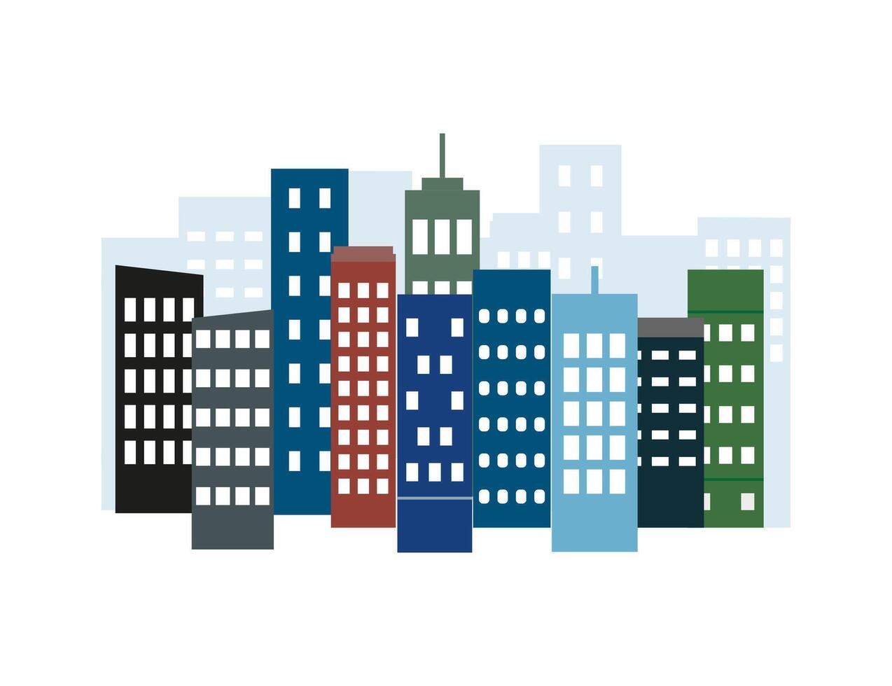 City, landscape, view flat. illustration. Flat design. vector