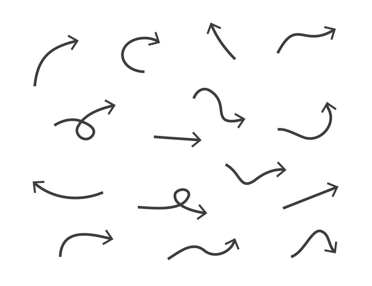 Arrow, doodle, drawing, sketch icon set. illustration. vector