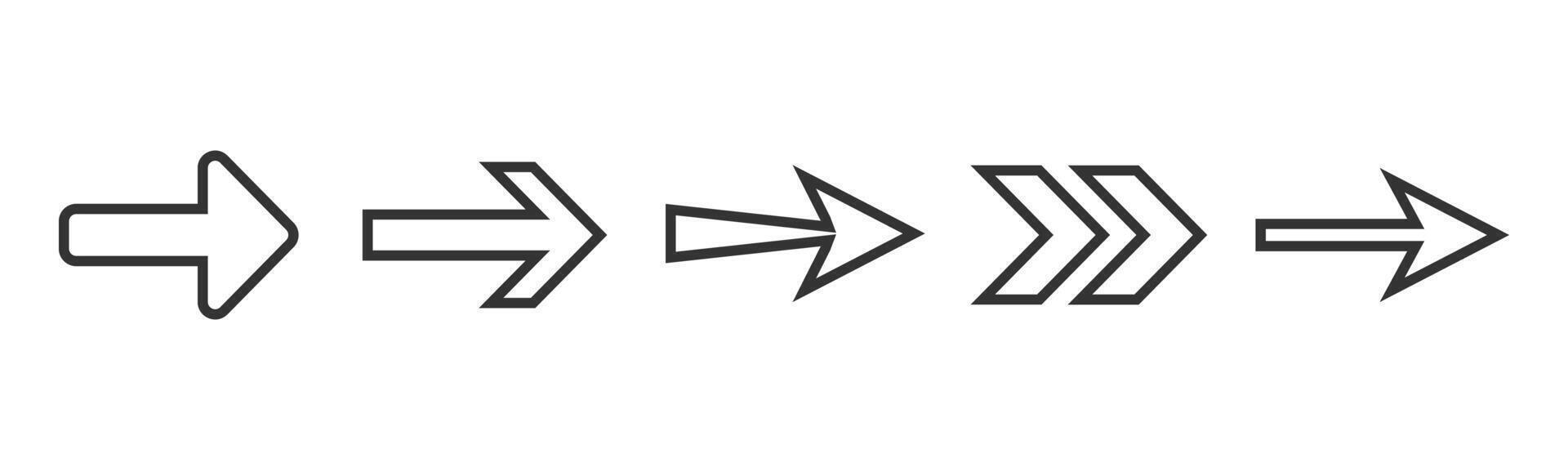 Arrow icon set. illustration, flat design. vector