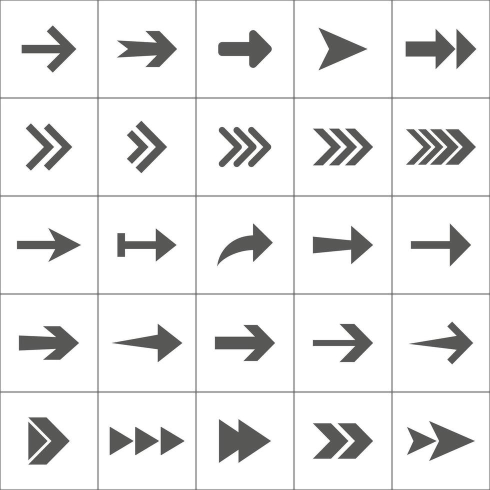 Arrow icon set. illustration, flat design. vector