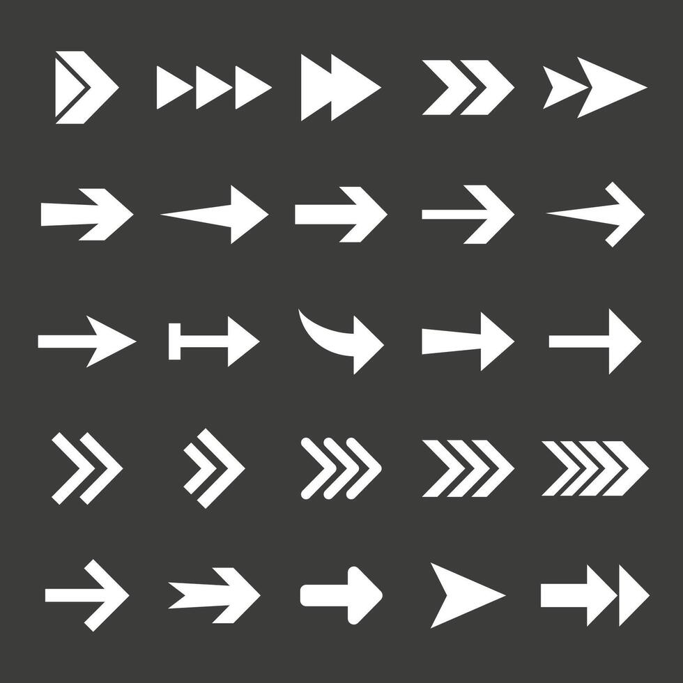 Arrow icon set. illustration, flat design. vector