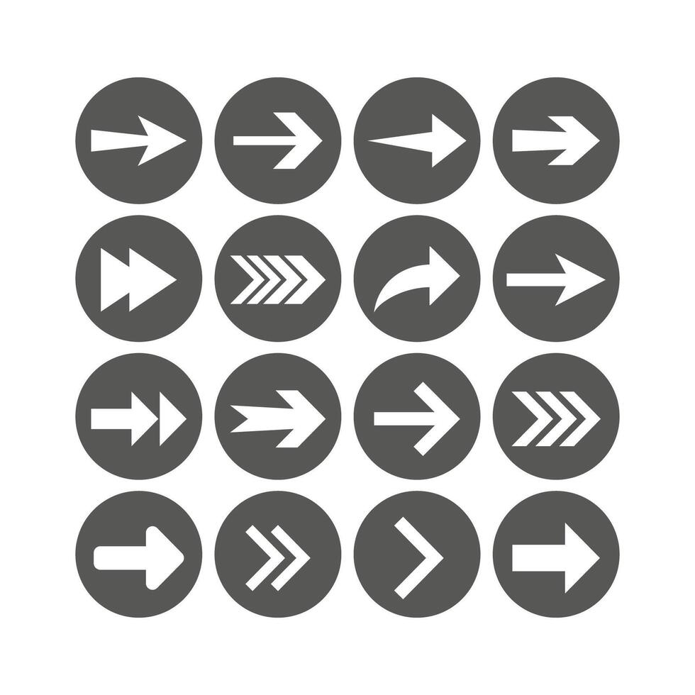 Arrow icon set. illustration, flat design. vector