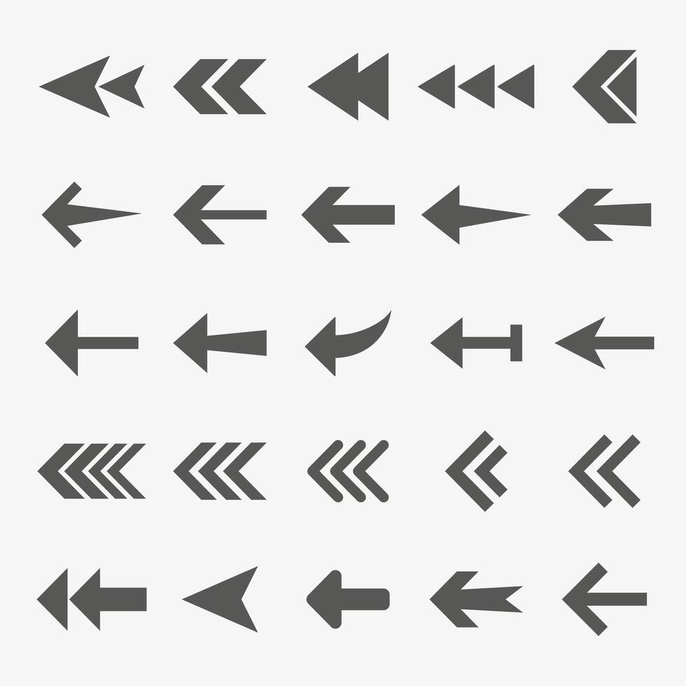 Arrow icon set. illustration, flat design. vector