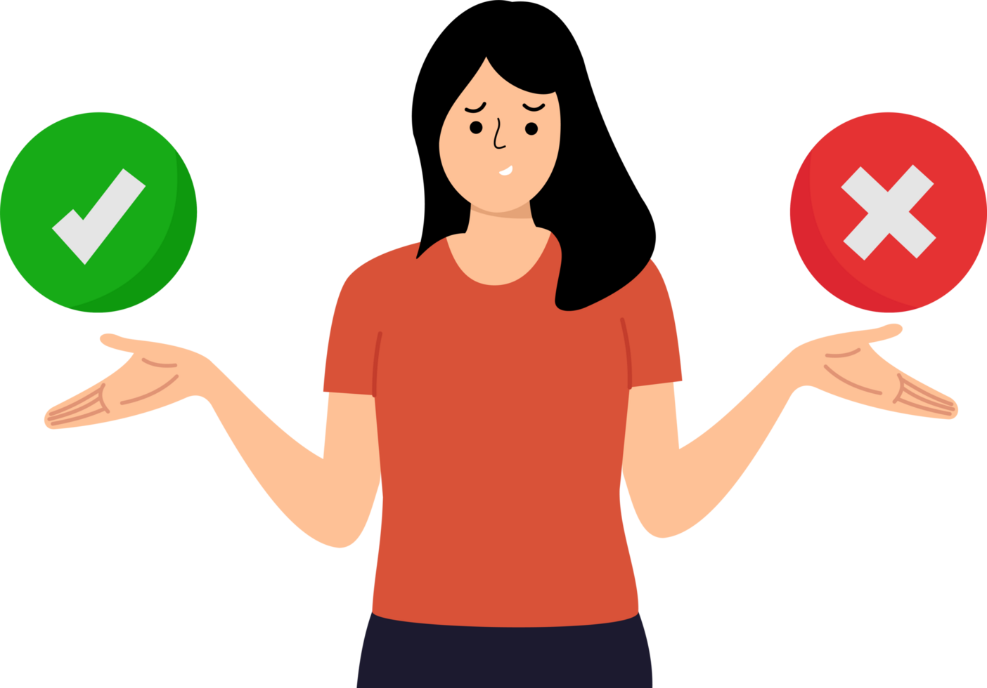 choice and doubt concept or dilemma problem making decision choosing between two options opposite png