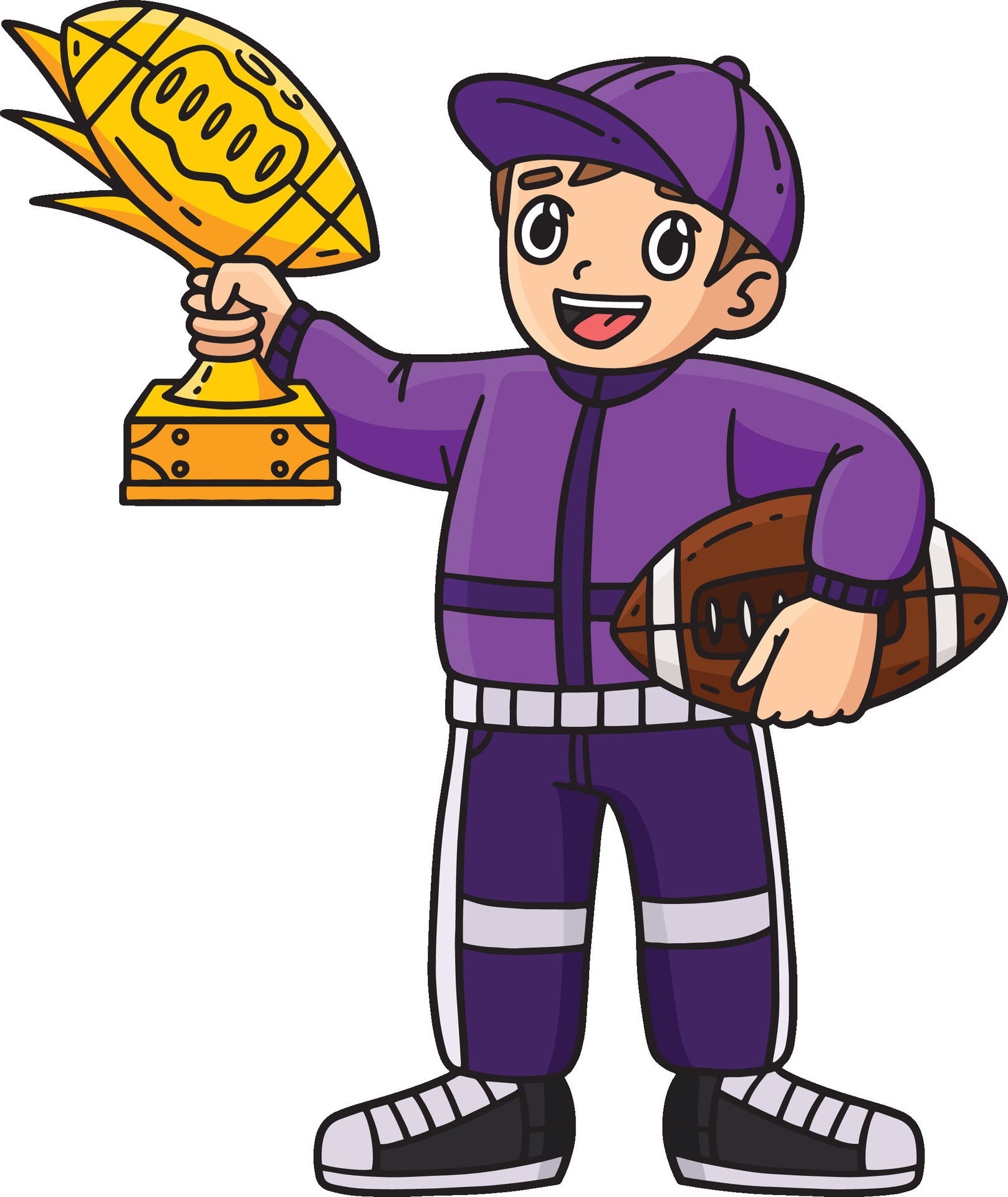 American Football Coach with a Trophy Clipart 48026600 Vector Art at