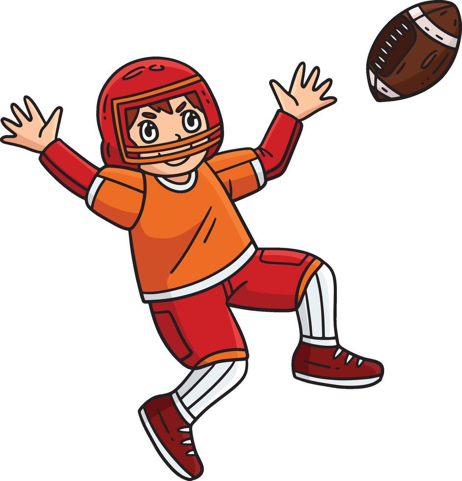 American Football Player about to Catch Clipart vector