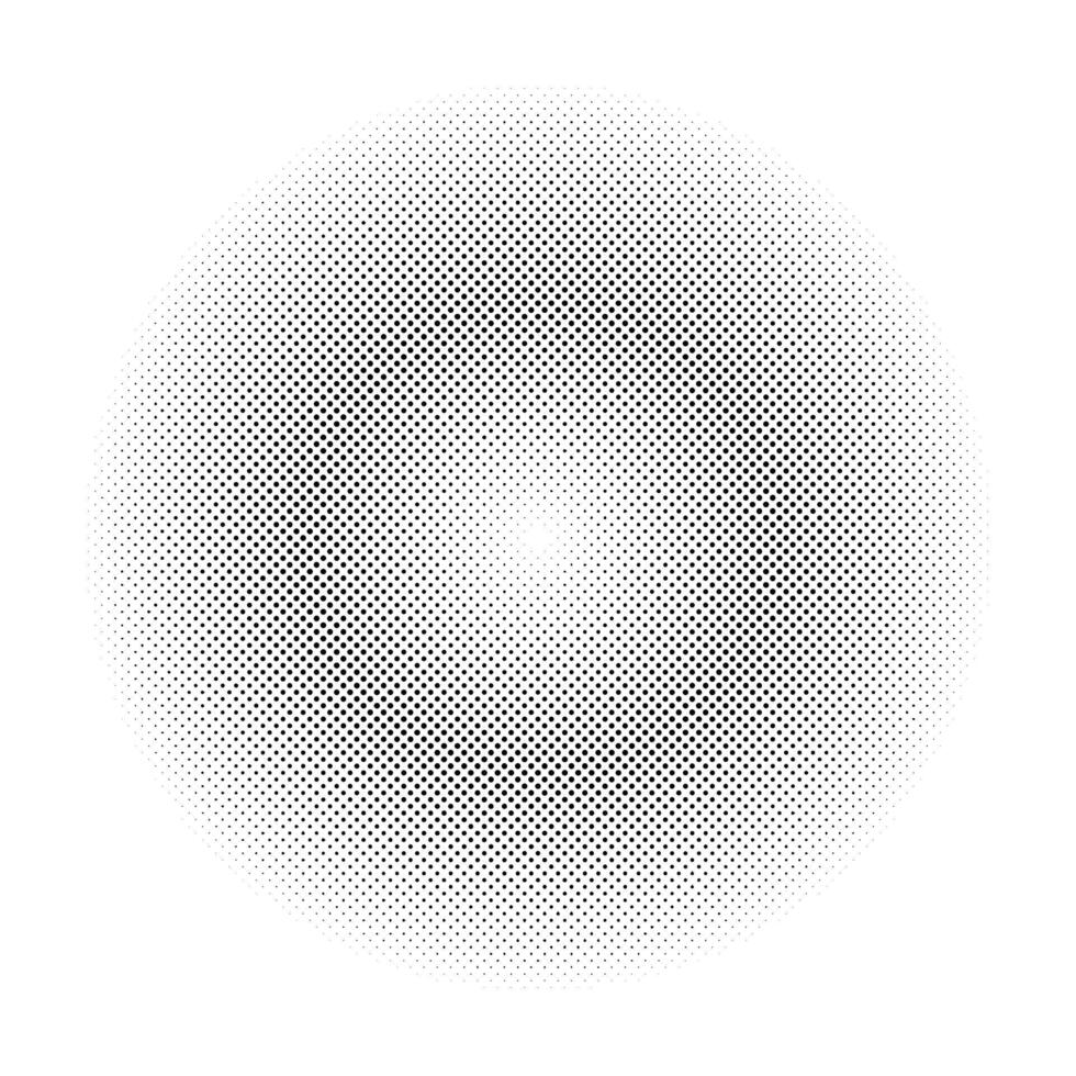 Halftone circle dotted backdrop. Abstract dots gradient circle emblem. Design simple element. Round border flat icon, random halftone circle dot texture. Half tone circular background pattern. vector