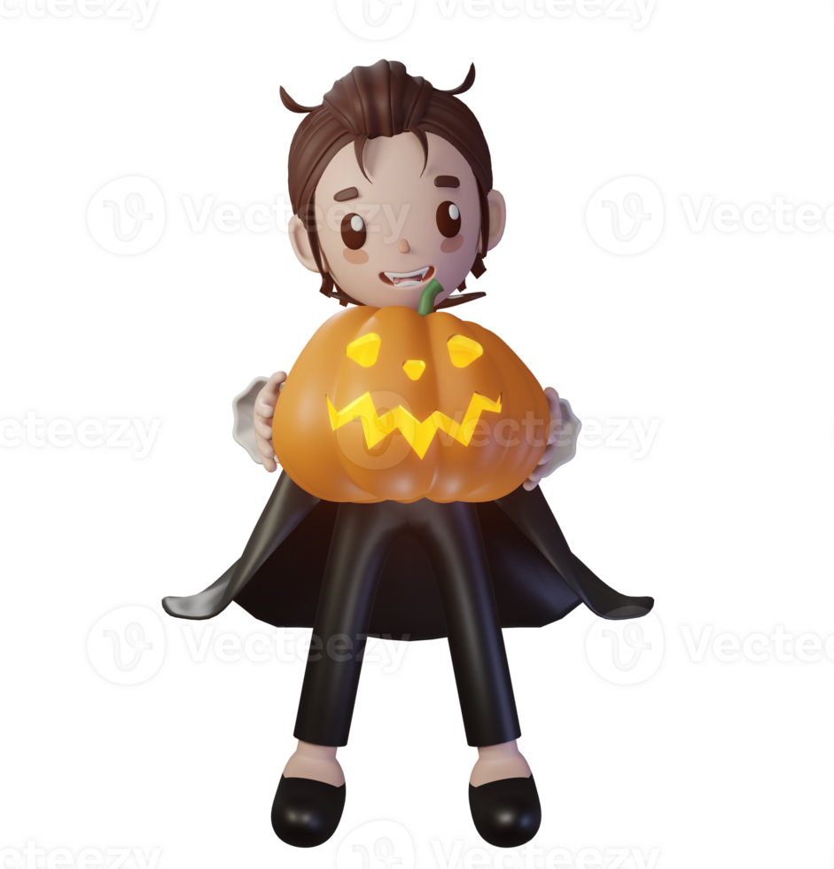 3D rendering illustration, vampire character, suitable for Halloween png