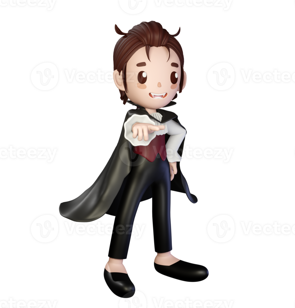 3D rendering illustration, vampire character, suitable for Halloween png