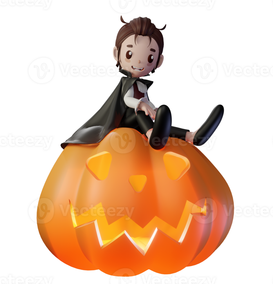 3D rendering illustration, vampire character, suitable for Halloween png