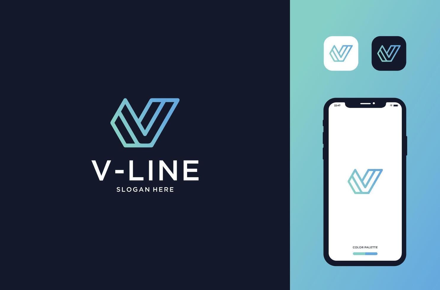 initial v logo design inspirations vector