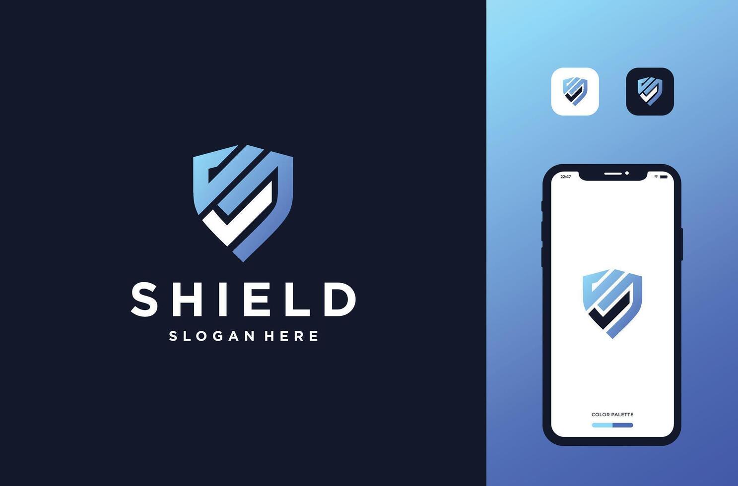 shied check logo mark premium vector