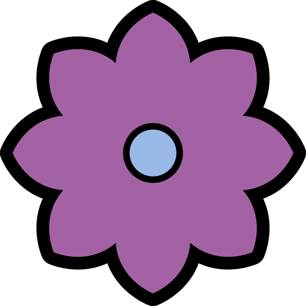 Hippy groovy daisy flowers retro style Illustration png