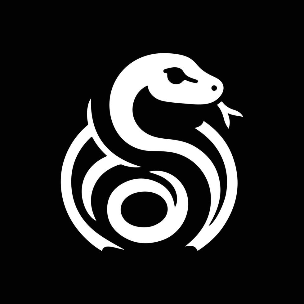 snake silhouette logo design template black and white vector