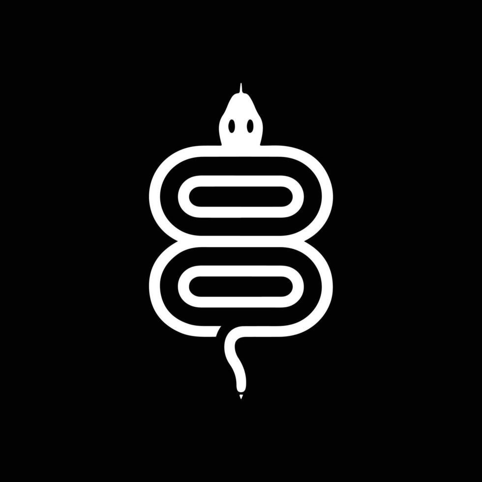 snake silhouette logo design template black and white vector