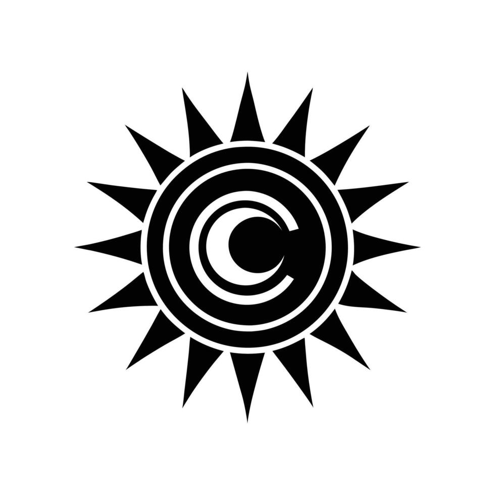 the sun silhouette logo design vector