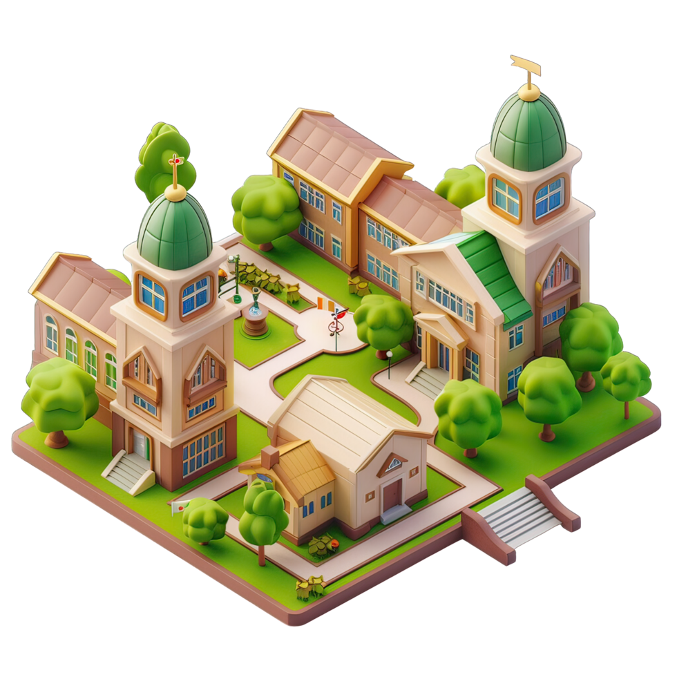 3d isometric of collage png
