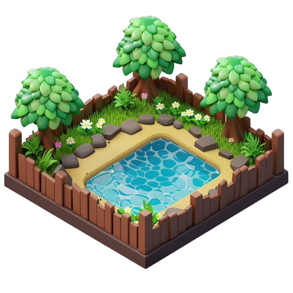 3d isometric of pool png