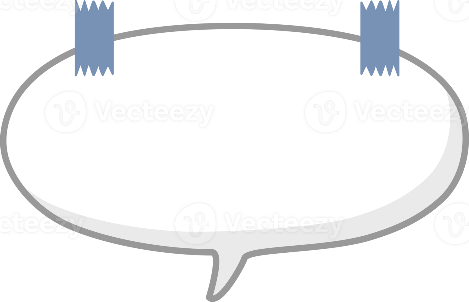 black and white color speech bubble balloon with tape, icon sticker memo keyword planner text box banner png