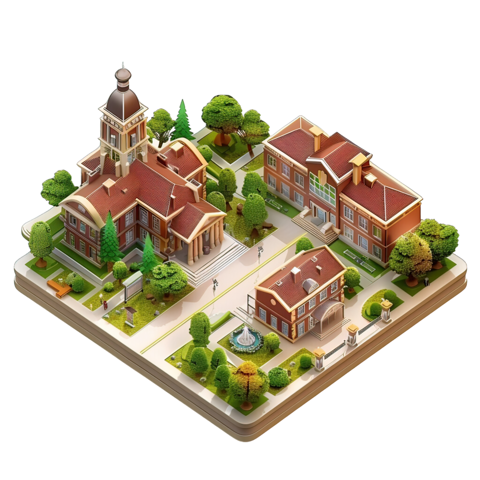 3d isometric of collage png