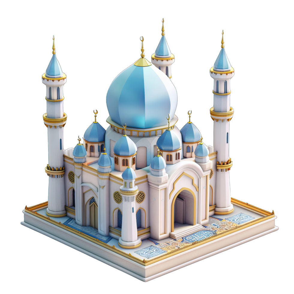 3d isometric of mosque png