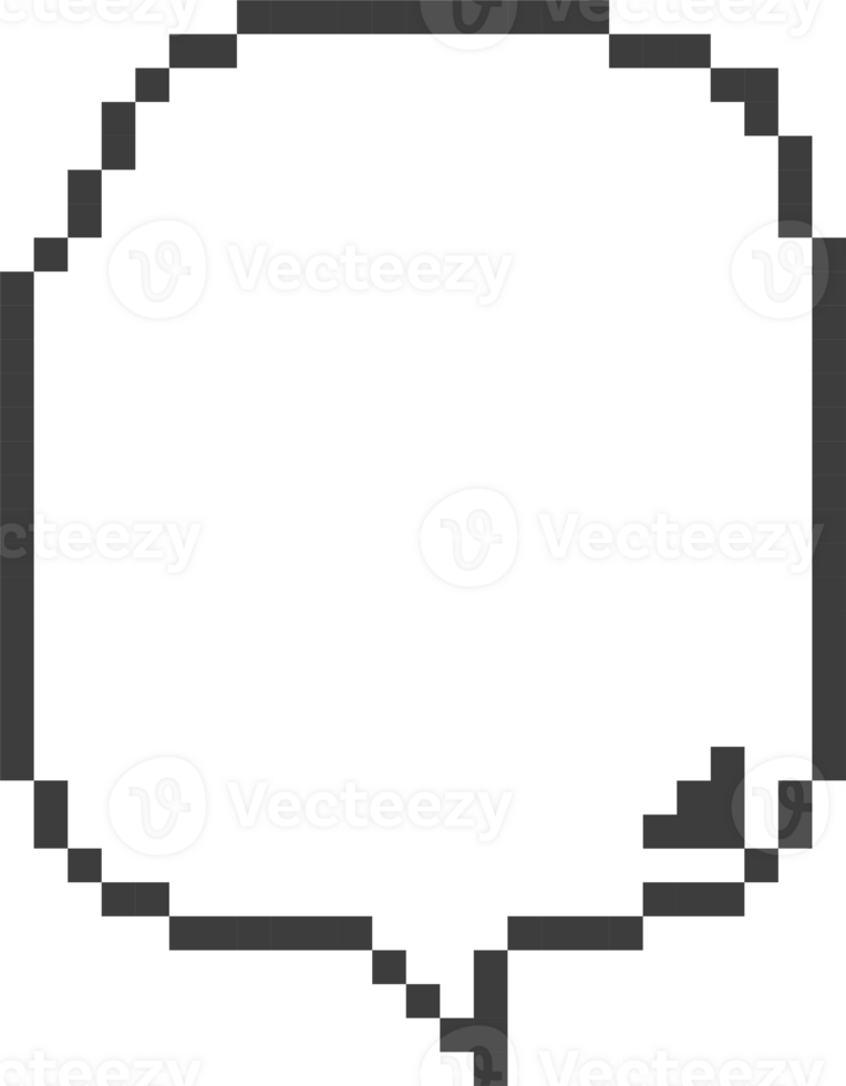 8bit retro game pixel speech bubble balloon, icon sticker memo keyword planner text box banner png
