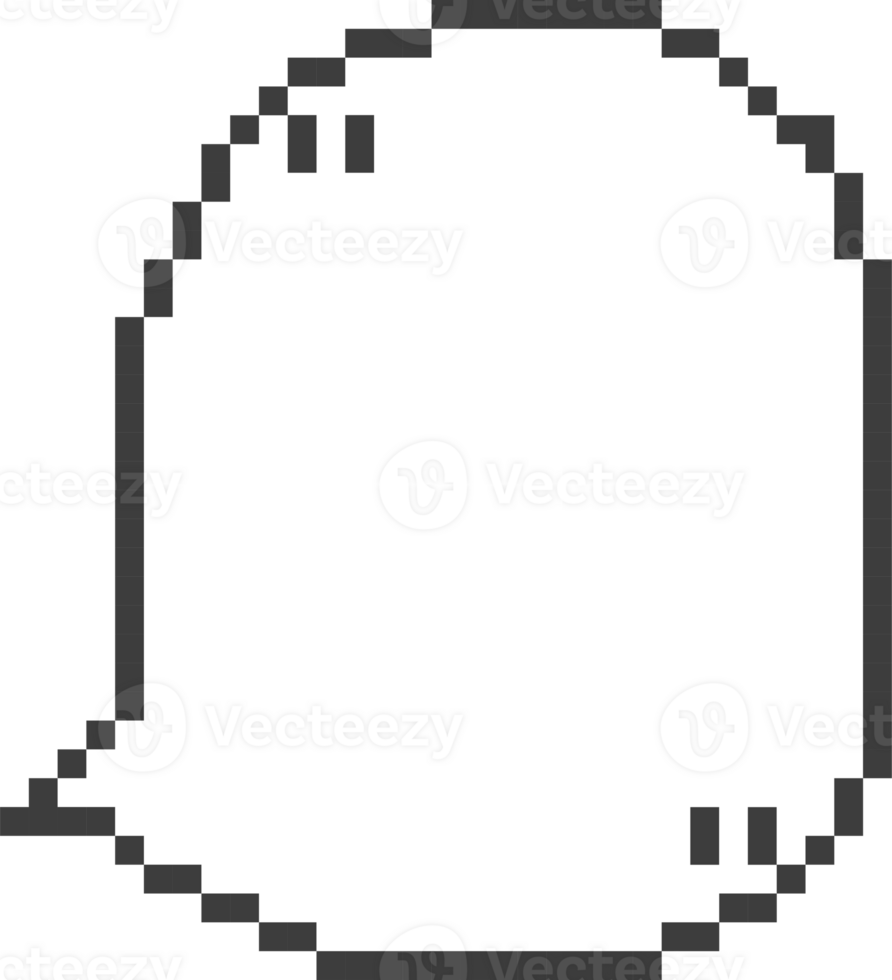 8bit retro game pixel speech bubble balloon, icon sticker memo keyword planner text box banner png