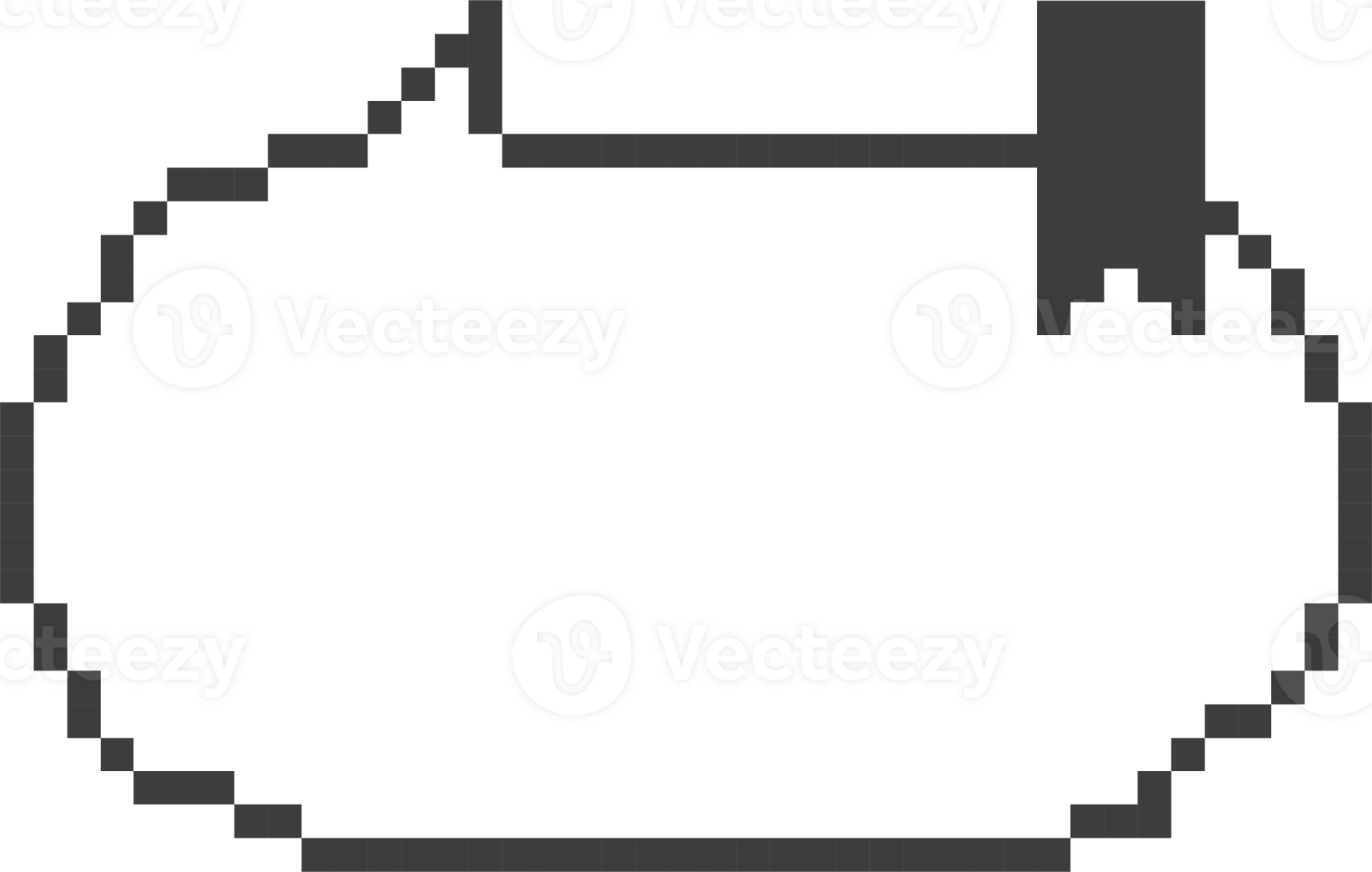 8bit retro game pixel speech bubble balloon, icon sticker memo keyword planner text box banner png