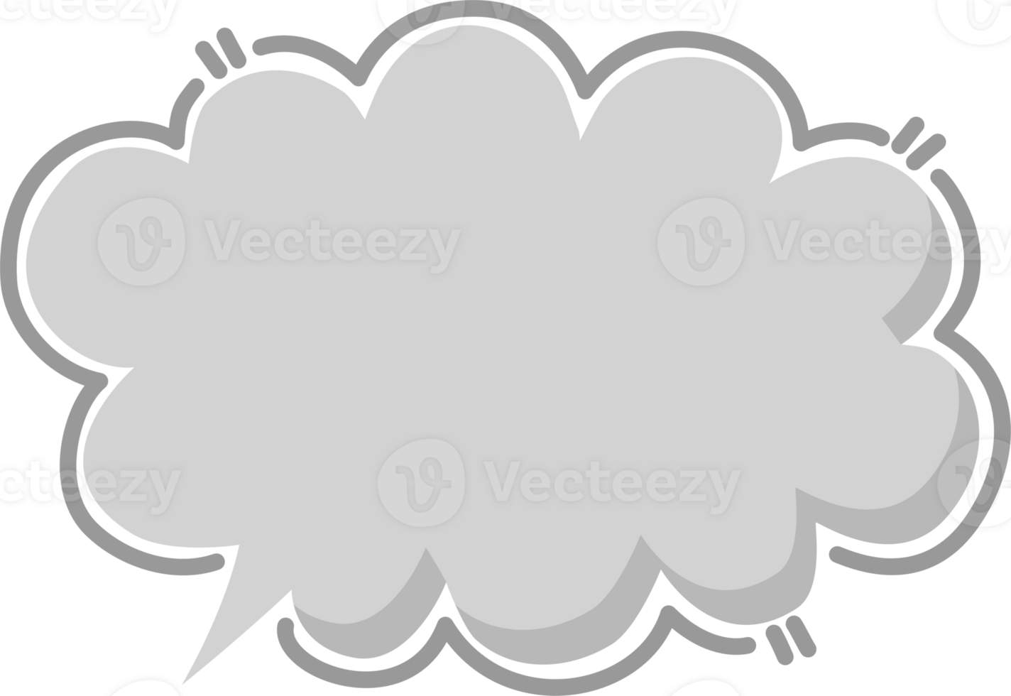 Hand draw doodle minimal speech bubble balloon, icon sticker memo keyword planner text box banner png