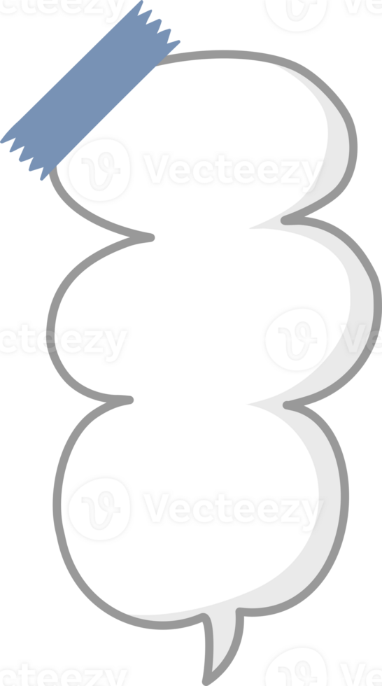 black and white color speech bubble balloon with tape, icon sticker memo keyword planner text box banner png