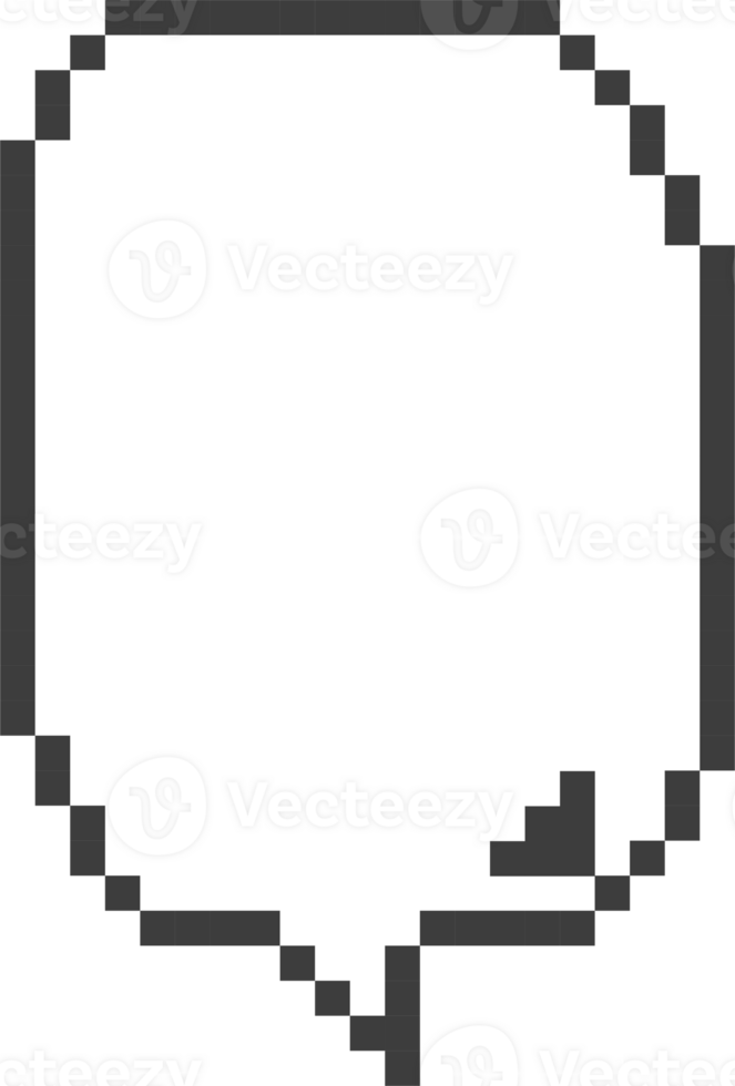 8 bits retro juego píxel habla burbuja globo, icono pegatina memorándum palabra clave planificador texto caja bandera png
