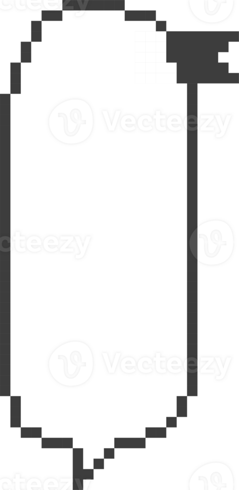 8bit retro game pixel speech bubble balloon, icon sticker memo keyword planner text box banner png