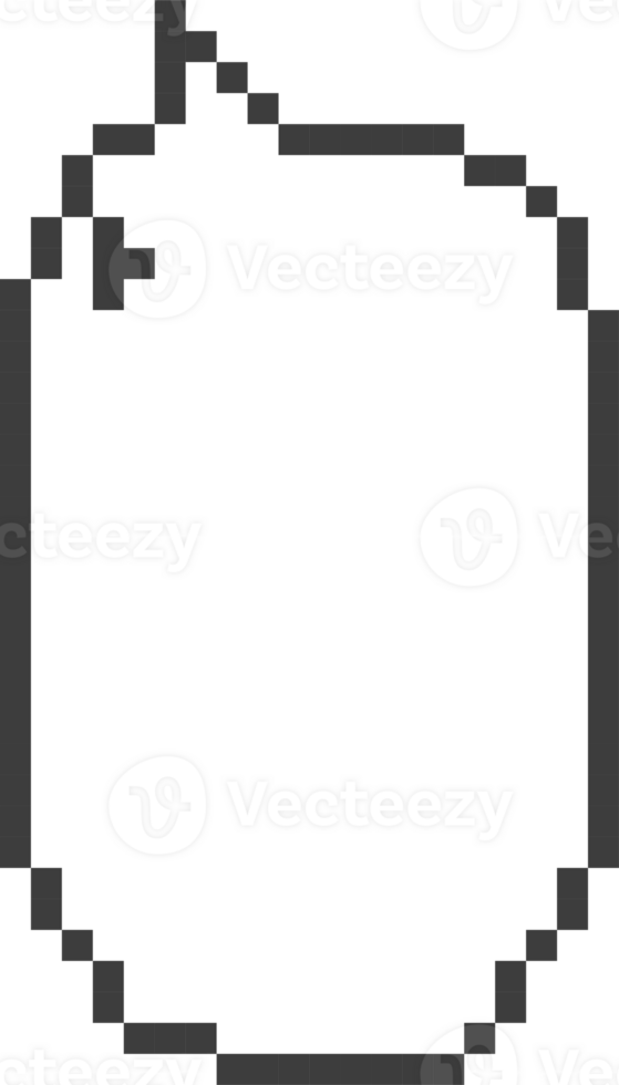 8bit retro game pixel speech bubble balloon, icon sticker memo keyword planner text box banner png