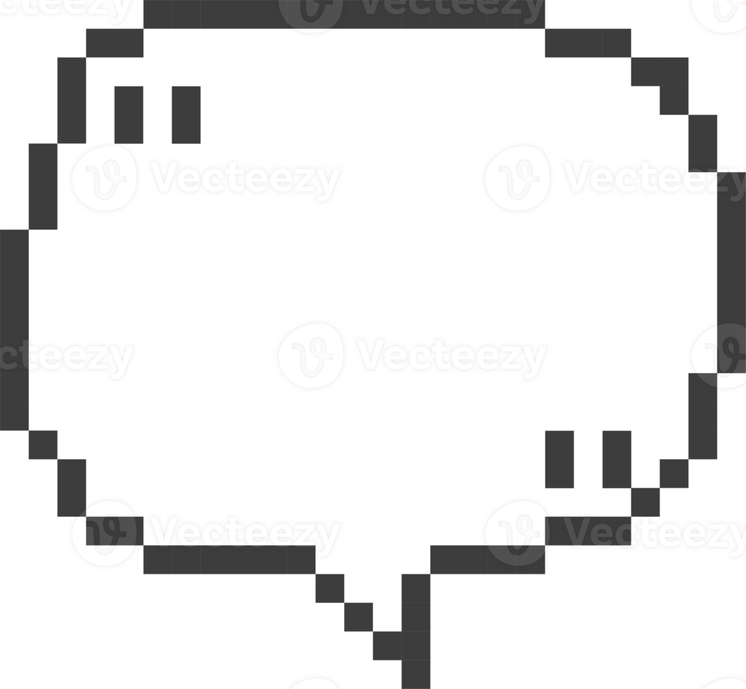 8bit retro game pixel speech bubble balloon, icon sticker memo keyword planner text box banner png