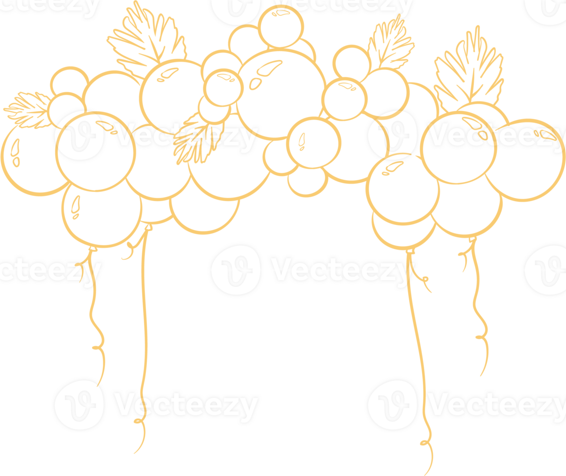 A yellow frame with balloons. png