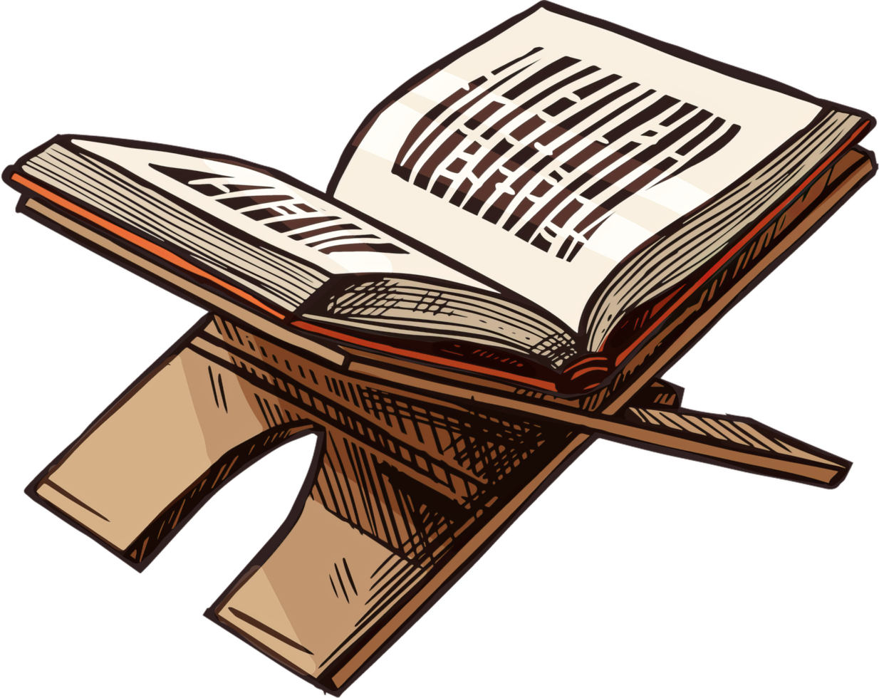 A book quran is open to a page with a lot of writing on it png
