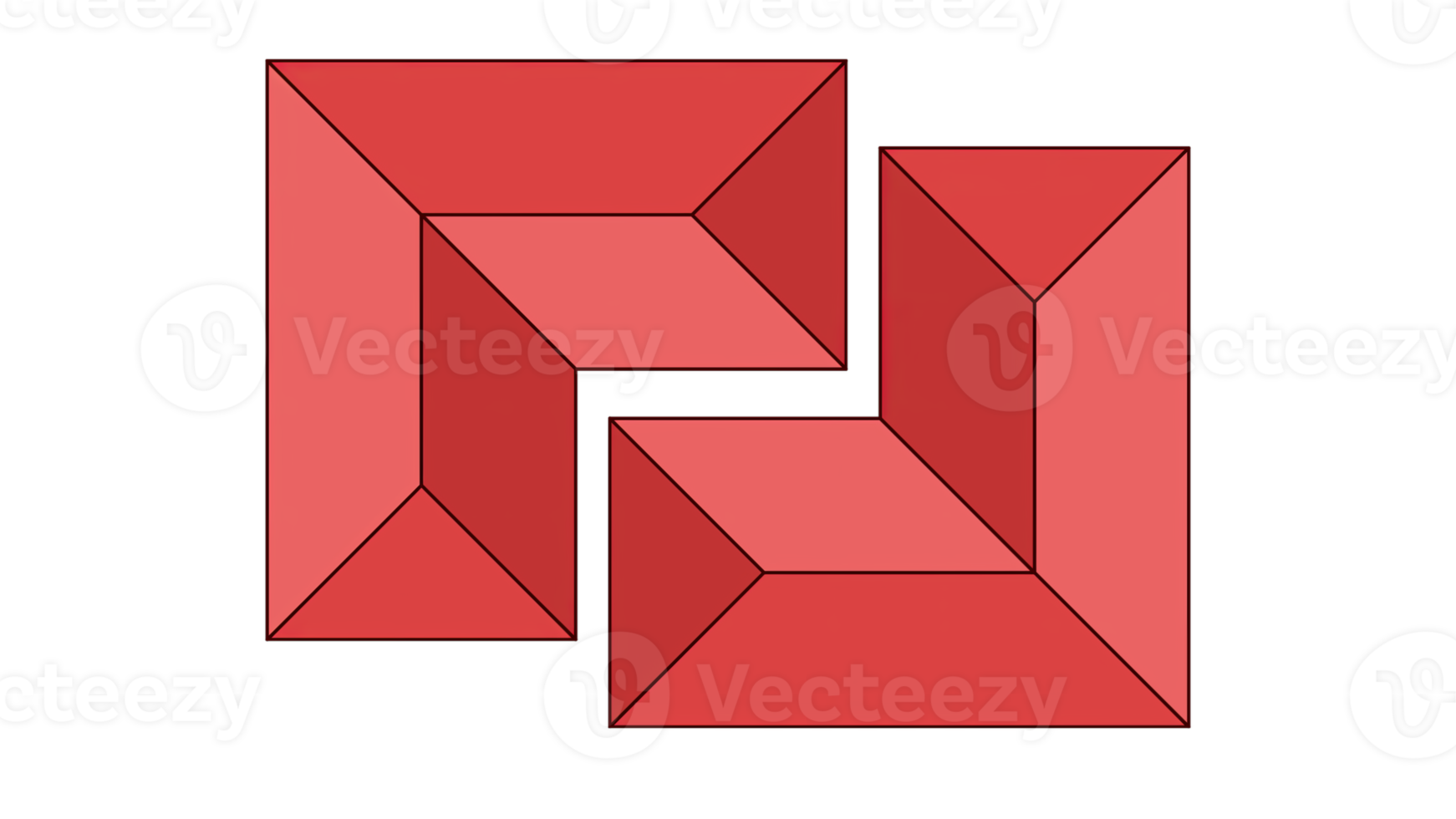A red square with a red triangle on top of it png