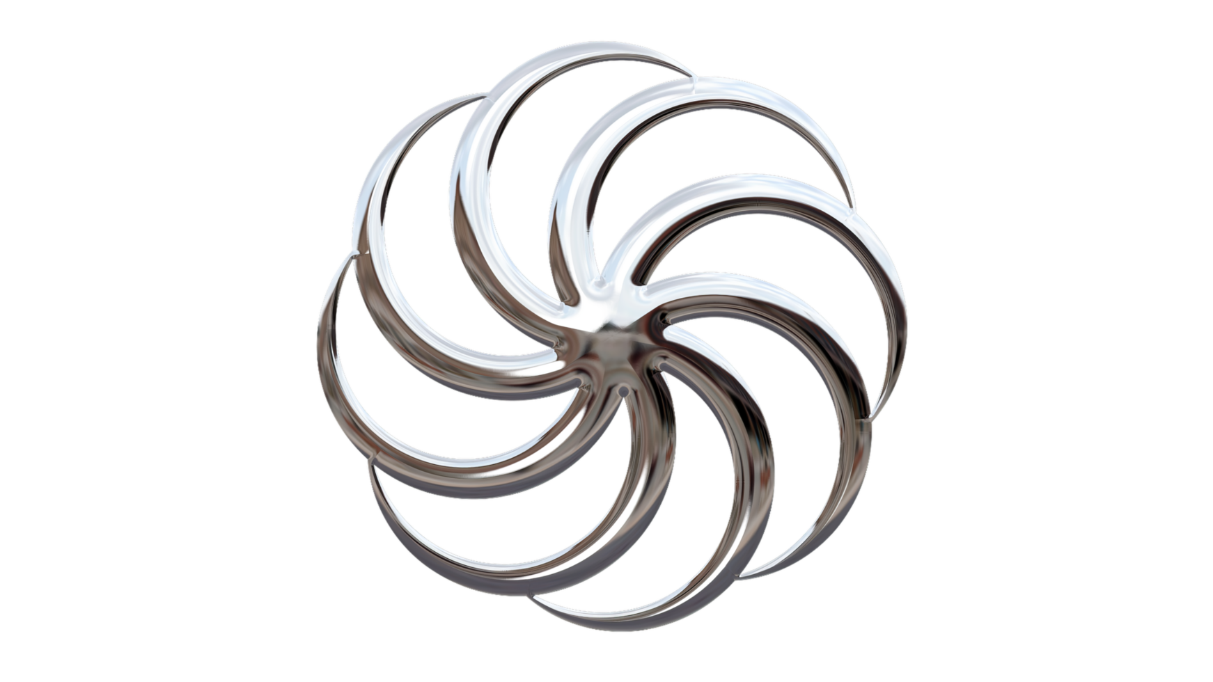 A silver circle with a spiral design png