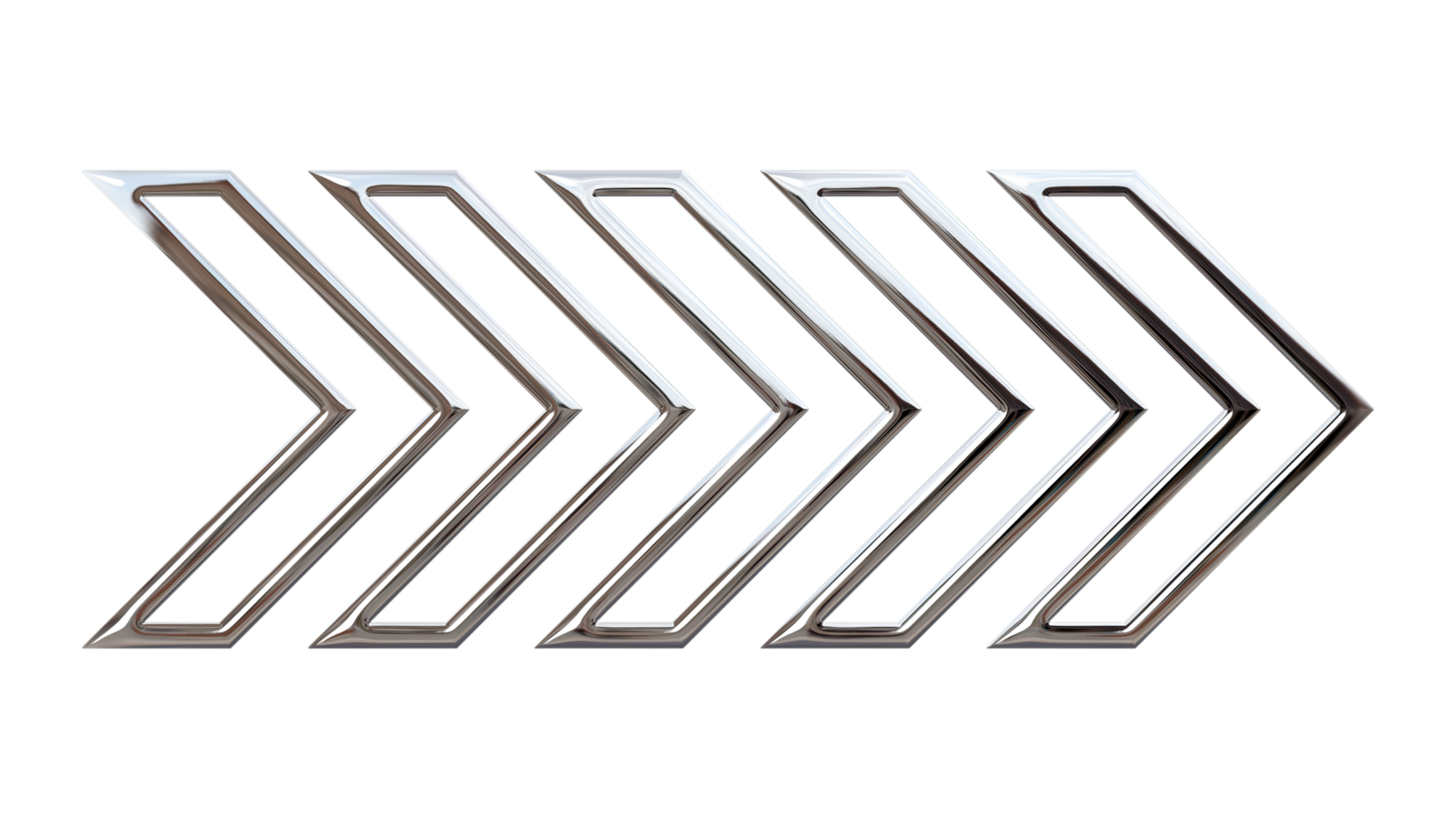 A row of silver arrows pointing in different directions png