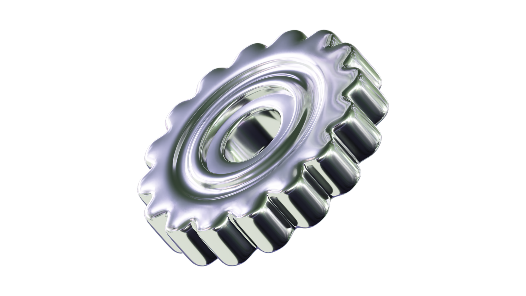 A silver gear with a hole in the middle png