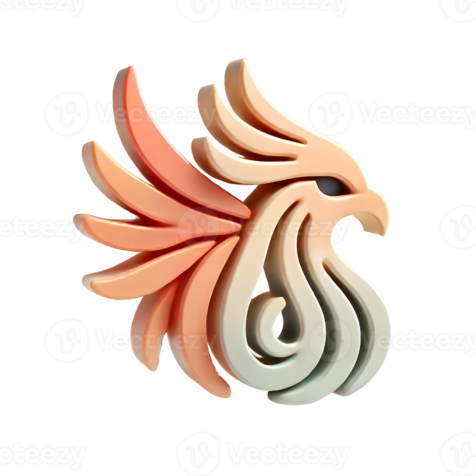 phoenix head mythology and fantasy 3d icon illustration png