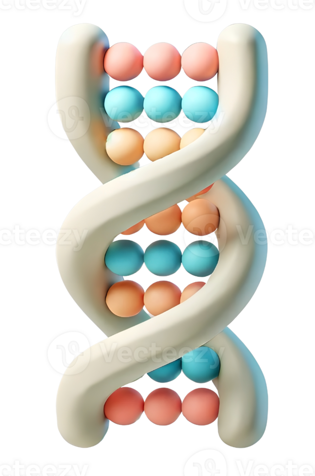 3D icon of a DNA helix used in science and laboratory settings png