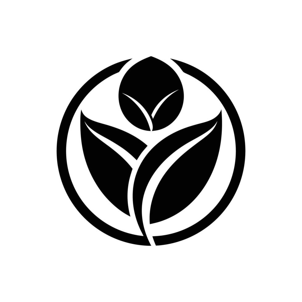 seed silhouette logo icon design black and white vector